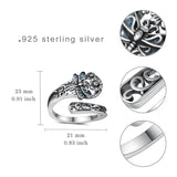 Sterling Silver Oxidized Dragonfly Butterfly Hummingbird Sea Turtle Anchor Cross Tree of Life Sunflower Spoon Ring