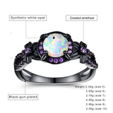 Copper Created Opal Mystic Topaz Amethyst Garnet Eternity Ring for Women