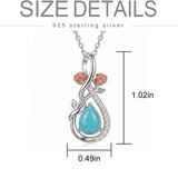Sterling Silver Teardrop Gemstone Rose Butterfly Infinity Heart Necklace for Women