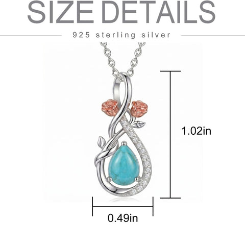 Sterling Silver Teardrop Gemstone Rose Butterfly Infinity Heart Necklace for Women