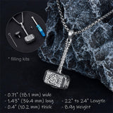 Sterling Silver Thors Hammer Urn Necklace for Ashes