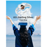 Sterling Silver Heart 10K 14K 18K Gold Customized Photo High School College Graduation Ring