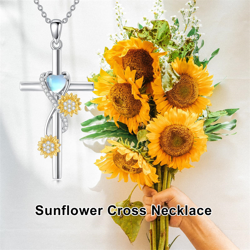 Sterling Silver Cross Moonstone Dragonfly Butterfly Bee Hummingbird Ladybug Pendant  Necklace for Women