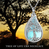 Tree of Life Urn Necklaces for Ashes Sterling Silver Abalone Shell Tree of Life Cremation Jewelry Memory Gift for Women