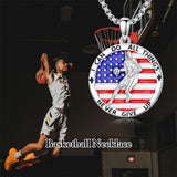 Sterling Silver American Flag Baseball  Basketball Boxing Football Golf Sports Pendant Necklace