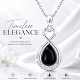 Sterling Silver Teardrop Gemstone Rose Butterfly Infinity Heart Necklace for Women