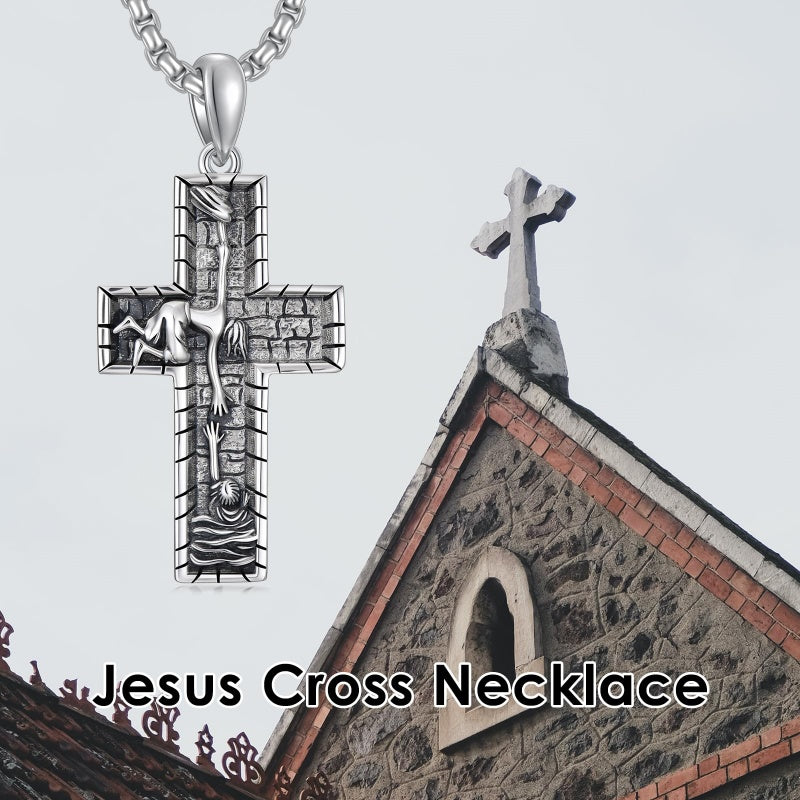 Sterling Silver Cross Pendant Necklace Christian Religious Jewelry Gifts for Anniversary