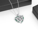 Sterling Silver Heart Dragonfly Hummingbird Pendant Necklace Jewelry Gifts for Christmas Anniversary