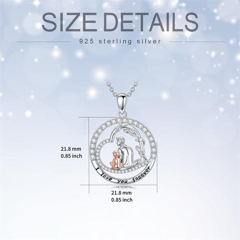 Sterling Silver Mother Daughter Father Daughter Sister Pendant Necklace Family Jewelry for Christmas Mother's Day