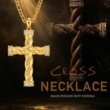 14K Gold  Plated Cross Necklace Simple Religious Jewelry Gift