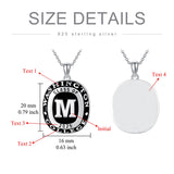 Sterling Silver Personalized Initial High School College University Pendant Necklace Graduation Gift