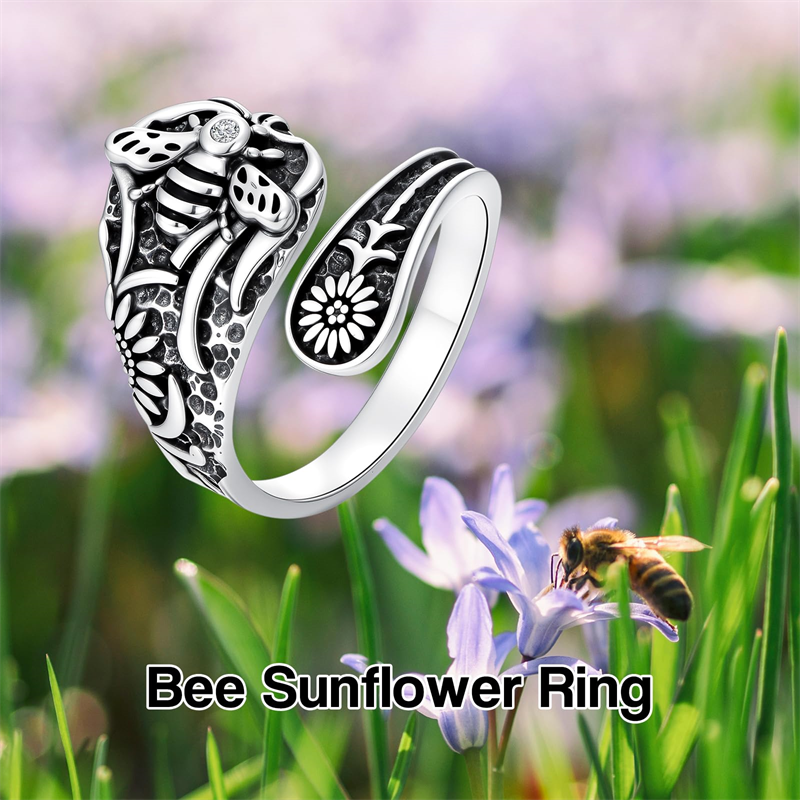 Sterling Silver Vintage Bee Butterfly Dragonfly Hummingbird Tree of Life Sunflower Spoon Rings