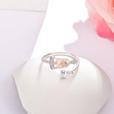 Beauty and the Beast Rose Ring Birthstone Rings for Women925  Silver Adjustable Rose Rings Jewelry Gifts for Women