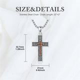 Sterling Silver Wooden Lion Orthodox Sword Wolf Cross Pendant Necklace