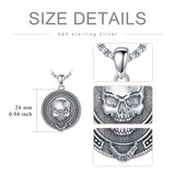 Sterling Silver Memento Mori Protection Pendant Necklace