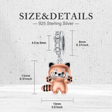 Sterling Silver Lion Red Panda Fox Bear Capybara Charm Beads Christmas Birthday Gift