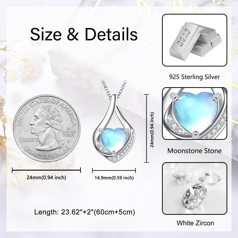 Sterling Silver Heart Shape Tear Dangle Urn Necklace for Ashes