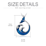 Sterling Silver Wave & Tail Pendant Necklace