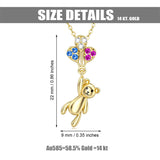 14K Yellow Gold Bear Pendant Necklace
