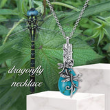 Sterling Silver Turquoise Drgonfly Butterfly Urn Necklace for Ashes