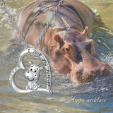 Sterling Silver Cubic Zirconia Hippo Pendant Necklace