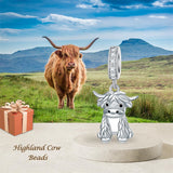 Sterling Silver Highland Cow Charm Beads