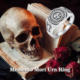 Memento Mori Urn Ring for Ashes 925 Silver Skull Cremation Ring Memento Mori Jewelry Gifts for Women Men