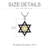 Sterling Silver Star of David Pendant Necklace for Men