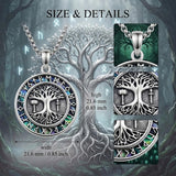 Sterling Silver Peace Sign Coexist Peace Symbol Pirate Tree of Life Thor's Hammer Wolf Raven Viking Series Necklace