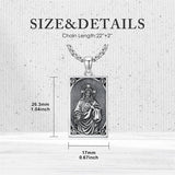 Sterling Silver Saint Anthony Saint Jude Saint Christopher   Saint Michael Amulet Religious Pendant Necklace