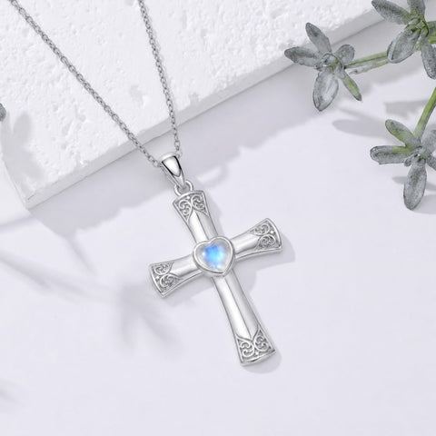 Sterling Silver Cross Pendant Necklace Gift for Anniversary Christmas