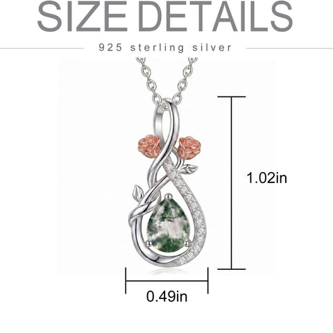 Sterling Silver Teardrop Gemstone Rose Butterfly Infinity Heart Necklace for Women