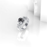 Sterling Silver Pear Oval Kite Heart Hexagon Emerald Coffin Cut Gemstone Engagement Promise Ring Set