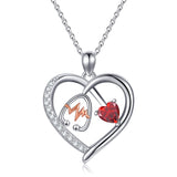 10K 14K 18K Gold Heart Birthstone Personalized Engraved Stethoscope Pendant Necklace
