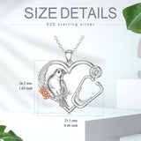 Sterling Silver Stethoscope Hummingbird Pendant Necklace