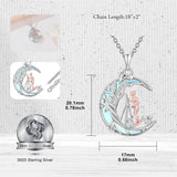 Sterling Silver Moonstone Tree of Life Art Book Pendant Necklace for Book Lover