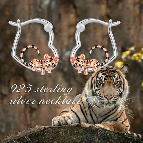 Sterling Silver Tiger Red Panda Elephant  Red Cardinal Dangle Earrings