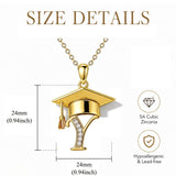 Initial  Graduation 14K Gold Plated Inspiring Grad Pendant Necklace Graduations Jewelry Gifts