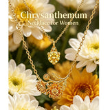 14K Gold Birthstone Birth Flower  Pendant Necklace Birthday Jewelry Gifts for Women