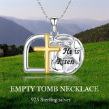 S925 Sterling Silver Amulet Necklace Empty Tomb Necklace Protection Pendant Jewelry Christmas Halloween Birthday Gifts for Men Women