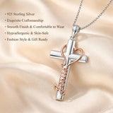 Sterling Silver Cross Pendant Necklace Christian Religious Jewelry Gifts for Anniversary