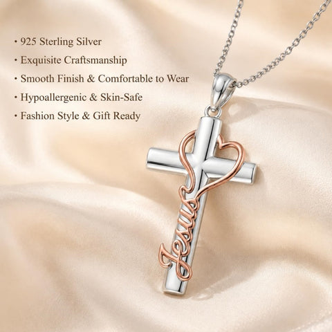 Sterling Silver Cross Pendant Necklace Christian Religious Jewelry Gifts for Anniversary