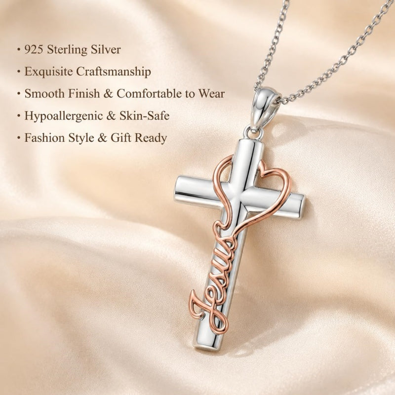 Sterling Silver Cross Pendant Necklace Christian Religious Jewelry Gifts for Anniversary