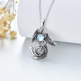 Sterling Silver Blue Jay Eagle Phoenix Owl Pendant Necklace for Women