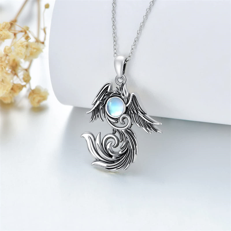 Sterling Silver Blue Jay Eagle Phoenix Owl Pendant Necklace for Women