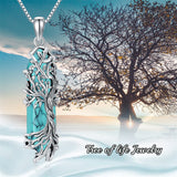 Sterling Silver Amulet Tree of Life Pendant Necklace