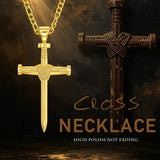 14K Gold  Plated Cross Necklace Simple Religious Jewelry Gift