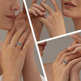 Sterling Silver Moss Agate Moonstone Branch Engagement Wedding Promise Ring  for Her