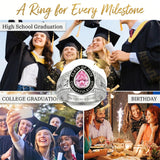 Sterling Silver Birthstone Graduation Class Ring for Women