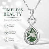 Sterling Silver Teardrop Gemstone Rose Butterfly Infinity Heart Necklace for Women